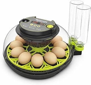 Incubadora para Incubar Huevos, Incubadora de 12 Huevos con Volteo Automático de Huevos y Control de Humedad, Ovoscopio, Relleno Automático de Agua, para Huevos de Gallina y Codorniz M12H